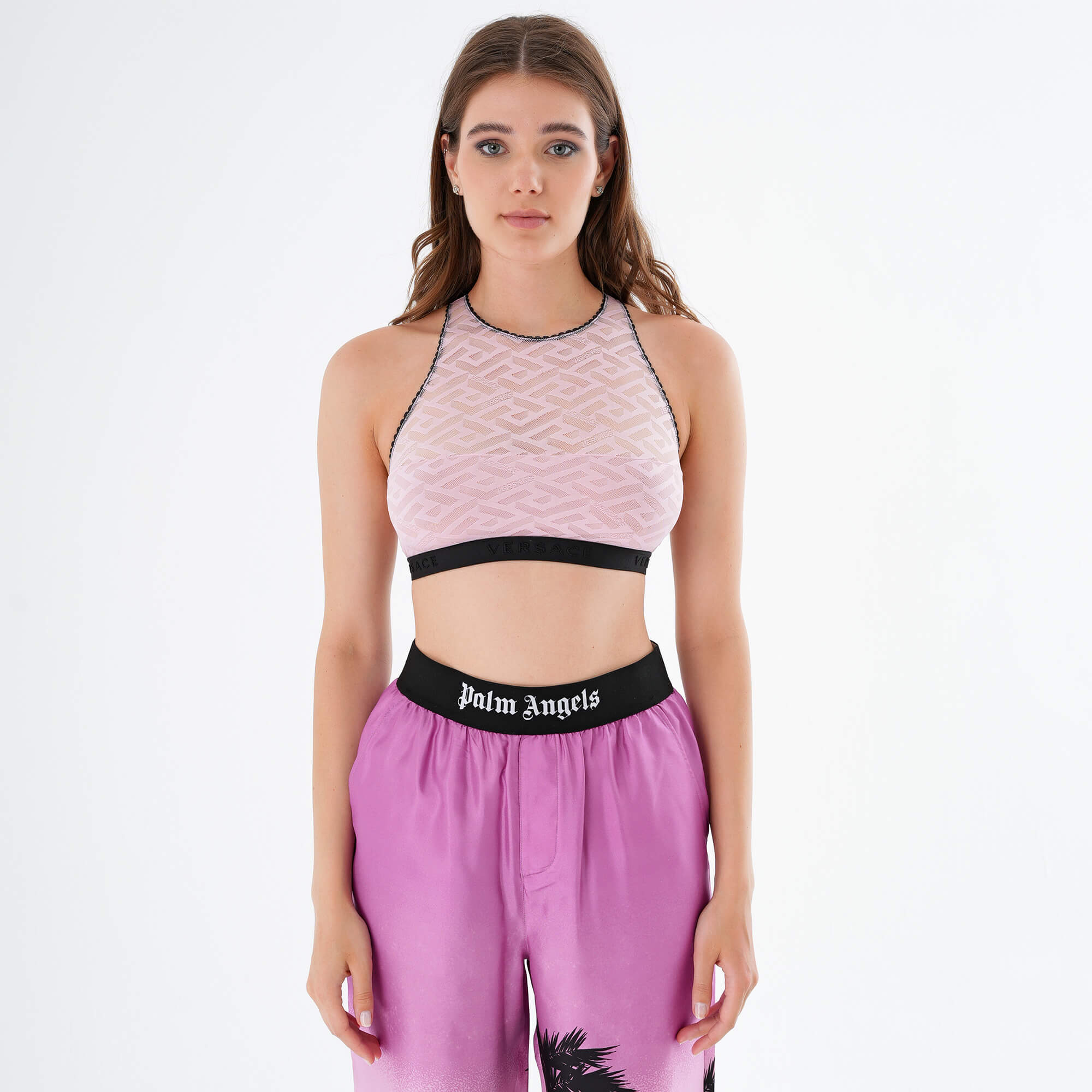 Versace - Pink Lace Crop Top Size 3